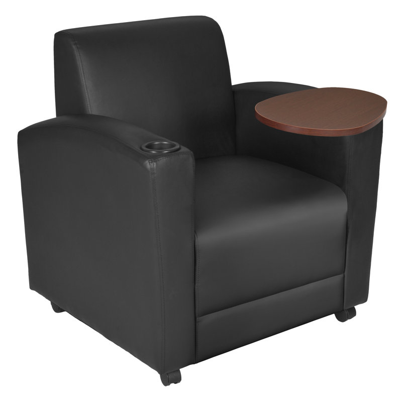 Chaise de réception l 31 "Nova, Similicuir noir