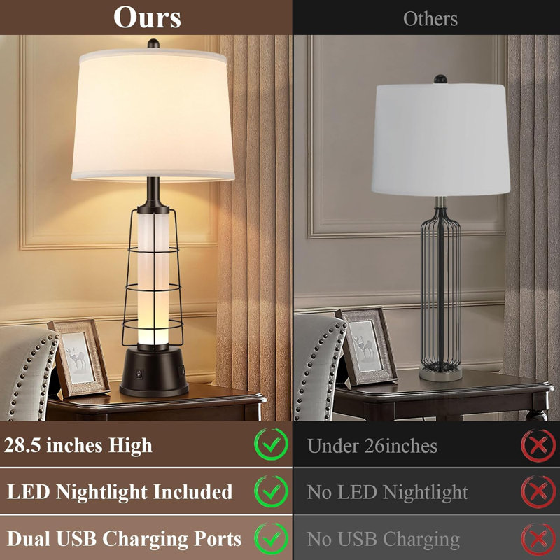 Lampe de table USB en métal Jemie