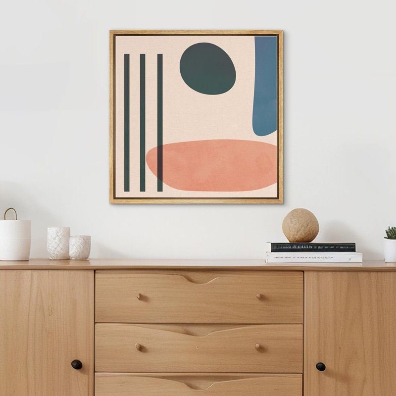 «Geometric», reproduction encadrée sur toile, Naturel, H 24 po x l 24 po