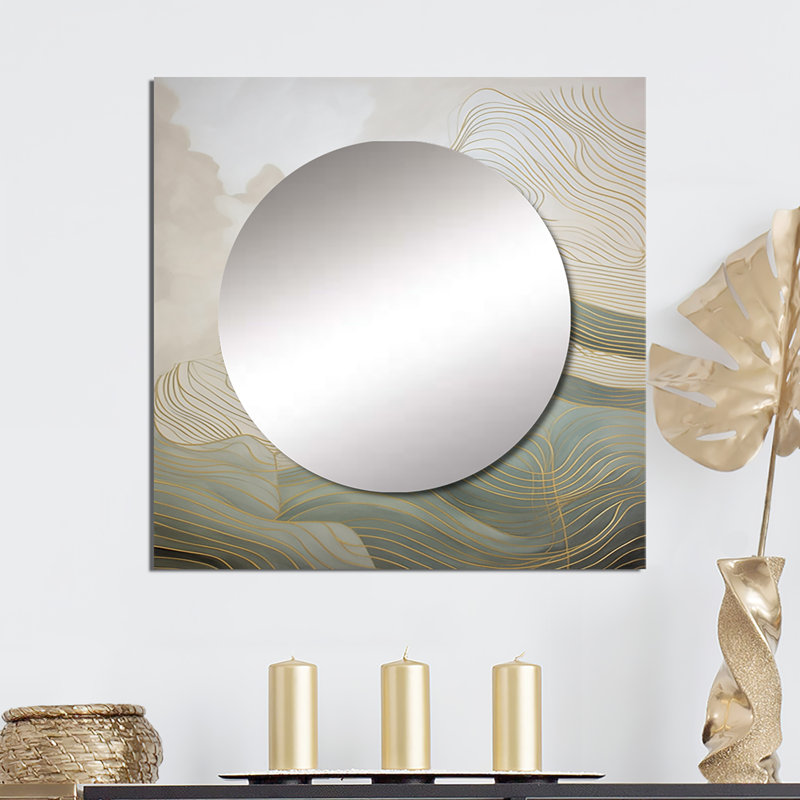 Gemoets - art de miroir mural carré minimaliste, 23 po x 23 po