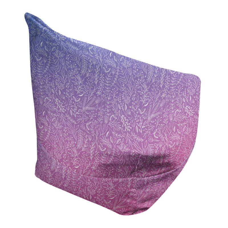 Petite chaise à sacs à billes & Leffel, H 86 po x L 27 po x P 43 po, Bleu / rose, Rembourrage poly