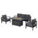 4 Piece Sofa Seating Group with Cushions and Fire Pit Table