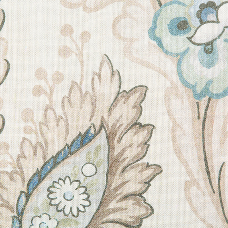Avondale Wimberly 100% Linen Fabric, Aqua/Sage