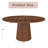 47" Round Walnut Finish Dining Table, Modern Farmhouse Circle Table with Wood Strip Base, MDF Kitchen Table for 4-874266006