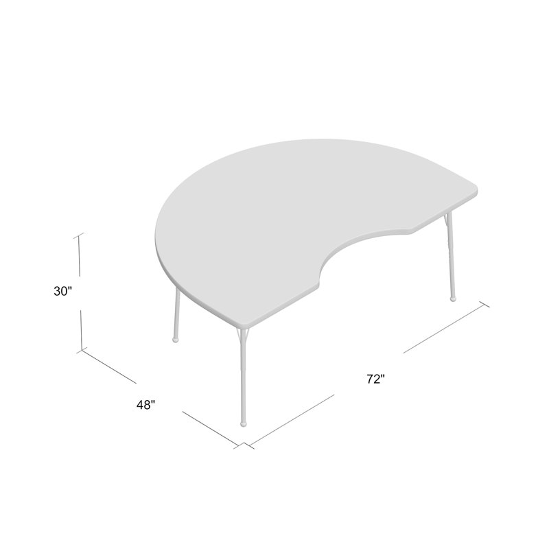 Table d'activité 48 "x 72" avec moulures en T et pieds réglables, Gris / bleu marine, Roulement pivotant standard
