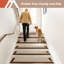 Tapis d'escalier antidérapant pour bordure 28 "x 9 po, tapis d'escalier pour enfants et chiens, envers 100% polyester TPE (15 pièces, beige)