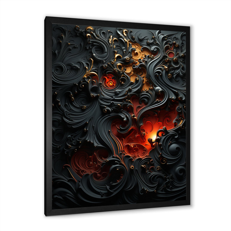 Jadus " Hebrew Calligraphy ", Black Picture Framed, 44" H x 34" W x 1.5" D