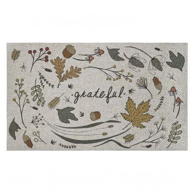 Stupell Industries Give Thanks Autumn Leaves Outdoor Door Mat, Design By Sweet Melody Designs, 30" In Grateful Autumn Leaves