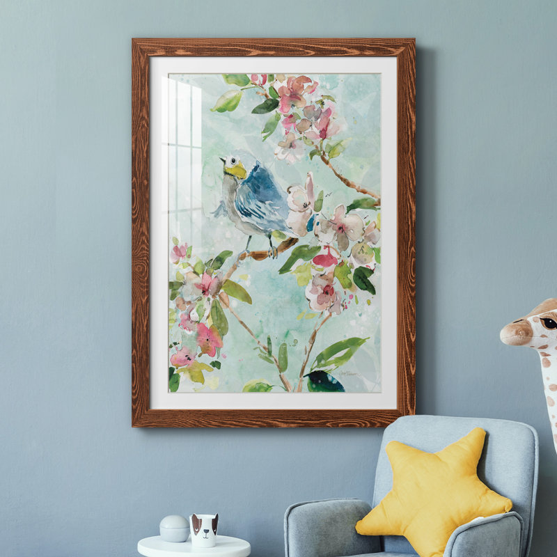 Asbury Garden Song II - peinture encadrée, H 31 po x l 44 po x P 1 po, Toile avec cadre érable