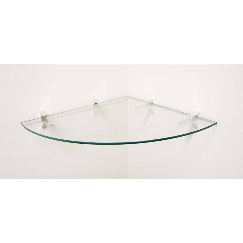 Glass Corner Shelf, Chrome