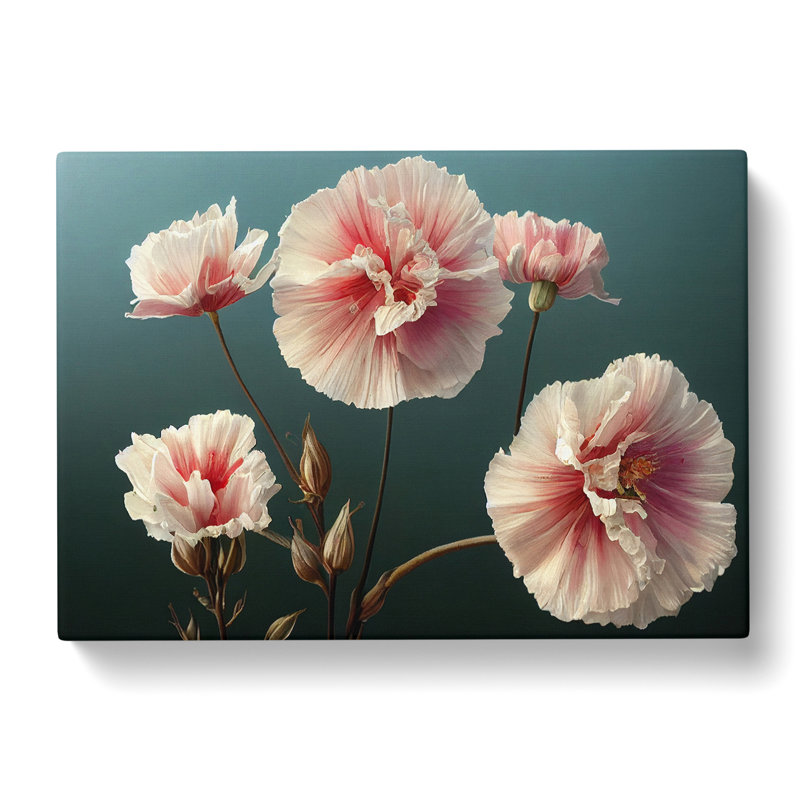 Peaceful Carnation Flowers - Wrapped Canvas, 40cm H x 60cm W x 3cm D