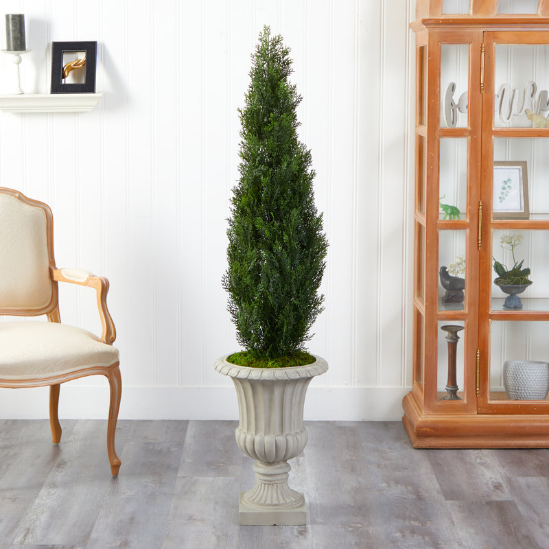 60'' Faux Cedar Tree in Stone Urn