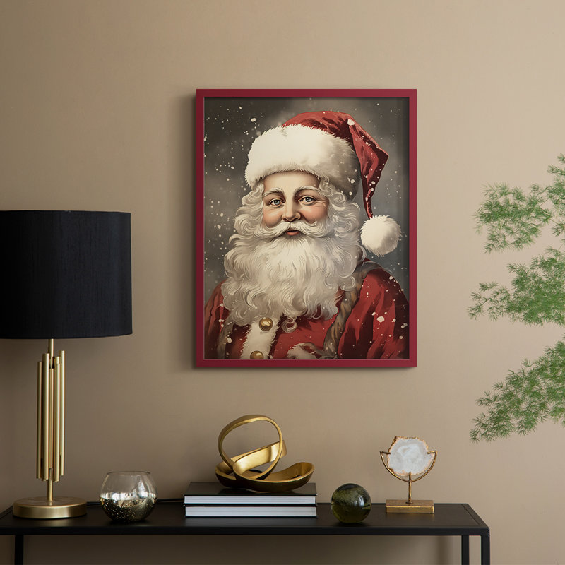 «Christmas Holiday Art DI», reproduction encadrée - bois massif, H 15 po x l 12 po, Rouge