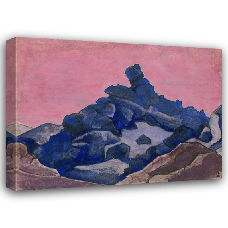 «Blue Cliff» par Nicholas Roerich - Art mural sur toile tendue avec châssis, H 48 po x l 33 po