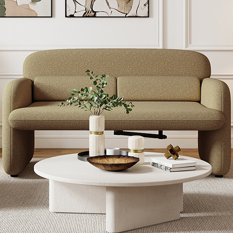  Morden Minimalist Upholstered Chenille Loveseat Sofa, Decorative Sofa for Living Room, Coffee