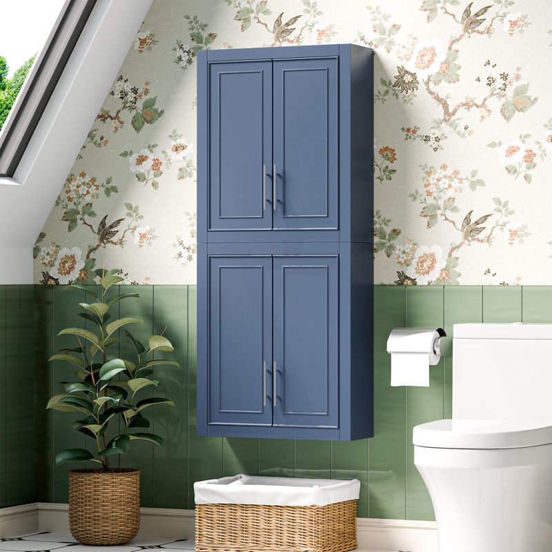 Armoire de rangement moderne avec tablettes réglables, Bleu