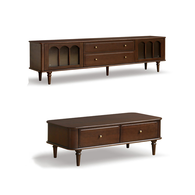 Meuble télé et table basse en bois massif