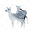 Toile encadrée de cerfs, animaux bleus - faons bleus-119864191