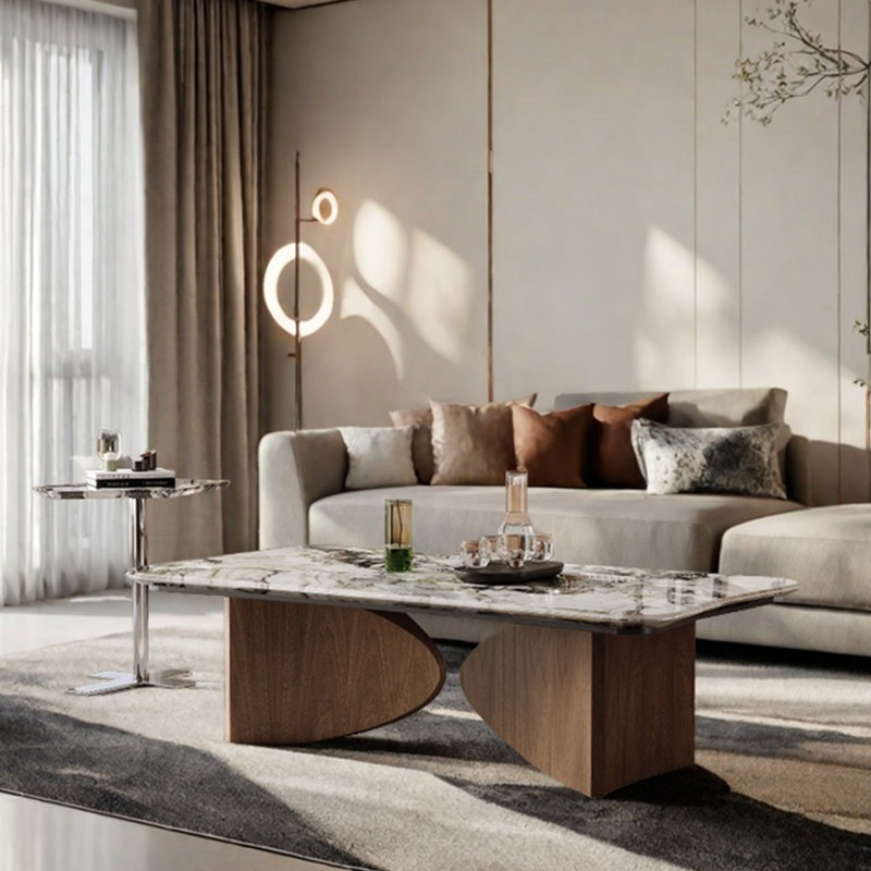 Minimal light luxury high-end coffee table