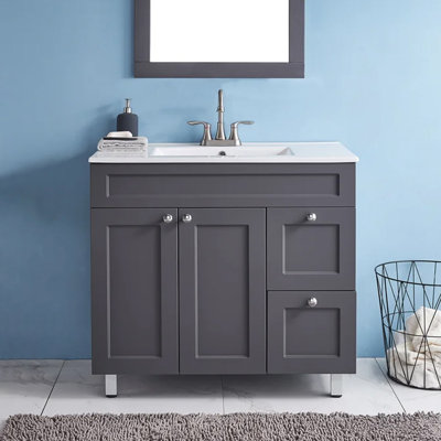Meuble-lavabo simple 36 po avec plateau en céramique