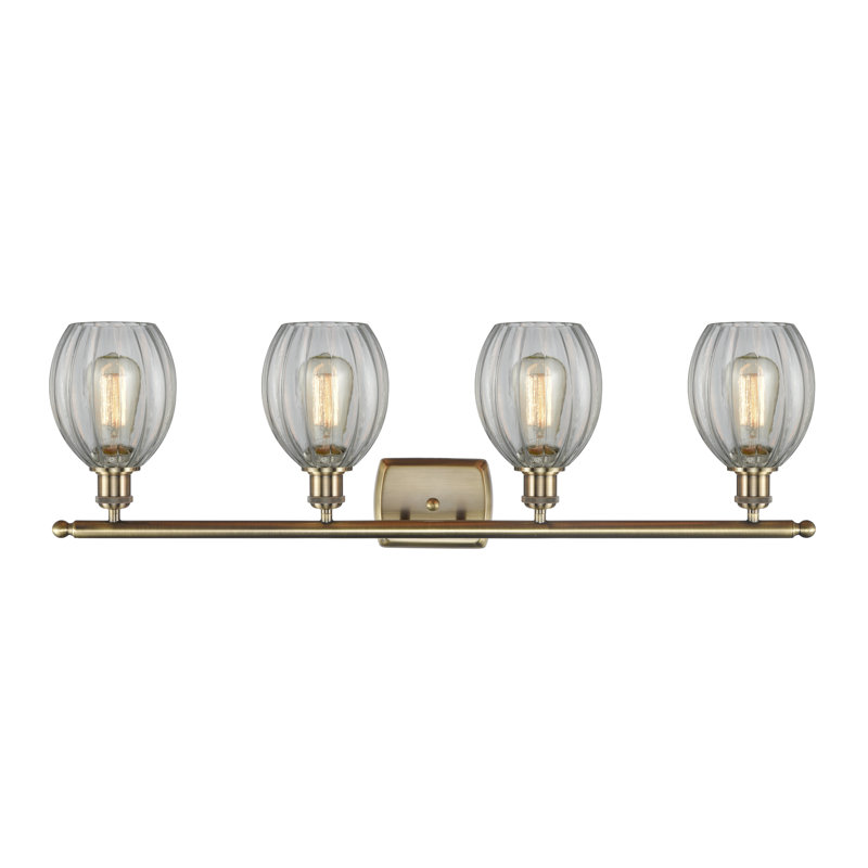 Éclairage pour meuble-lavabo 4 lumières Fleury, Transparent, Nickel satiné brossé, Led