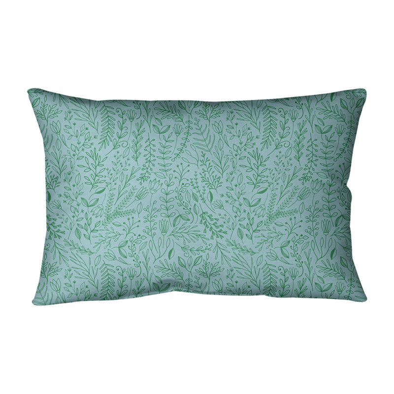Coton rectangulaire Katelyn Elizabeth Ditsy, Pas de bourre, Bleu / vert