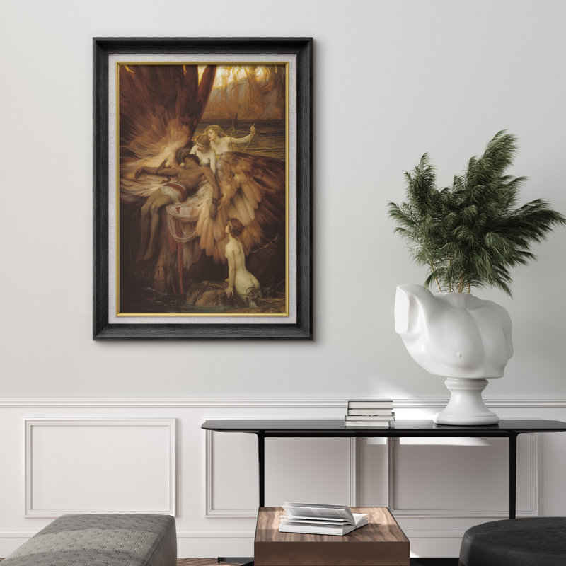 «Winged Angels Caring for Fallen Hero», romantisme, images de mythe classique, impression sur toile encadrée