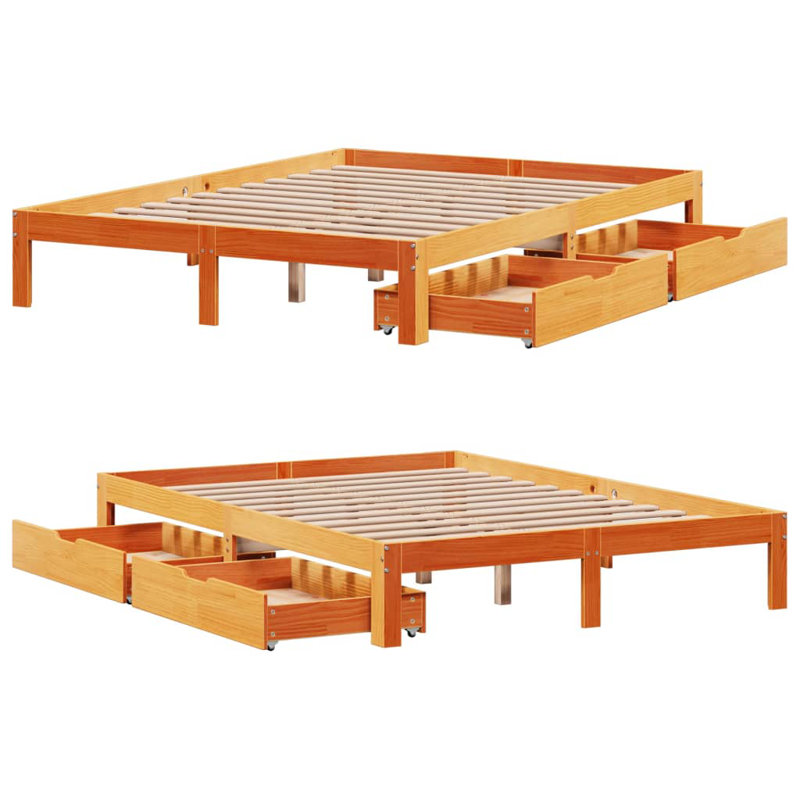 Storage Bed, Double (4'6), Wax Brown