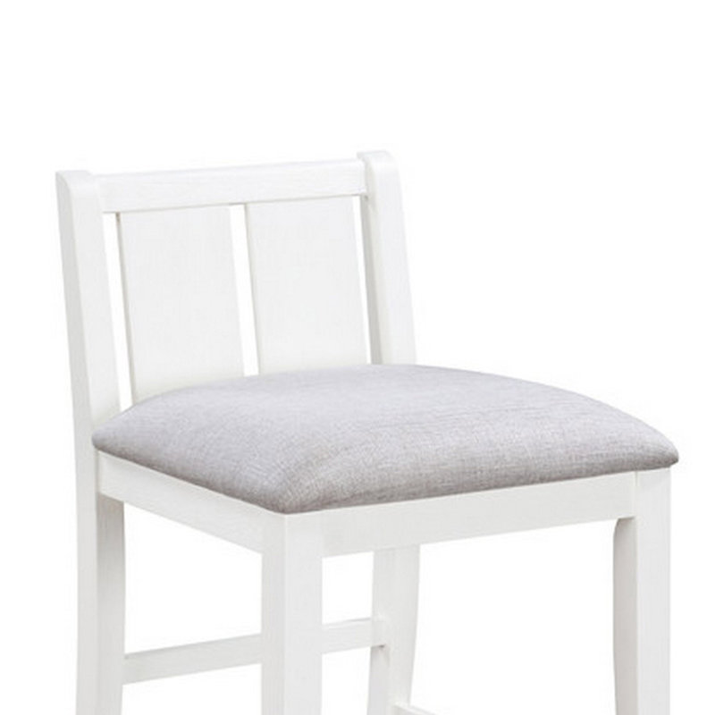Amod Solid Wood Counter Stool, White, Cream
