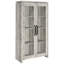 Armoire en bois d'ingénierie gris à 2 portes en bois d'ingénierie avec finition lisse pour une organisation de style bord de mer dans le salon