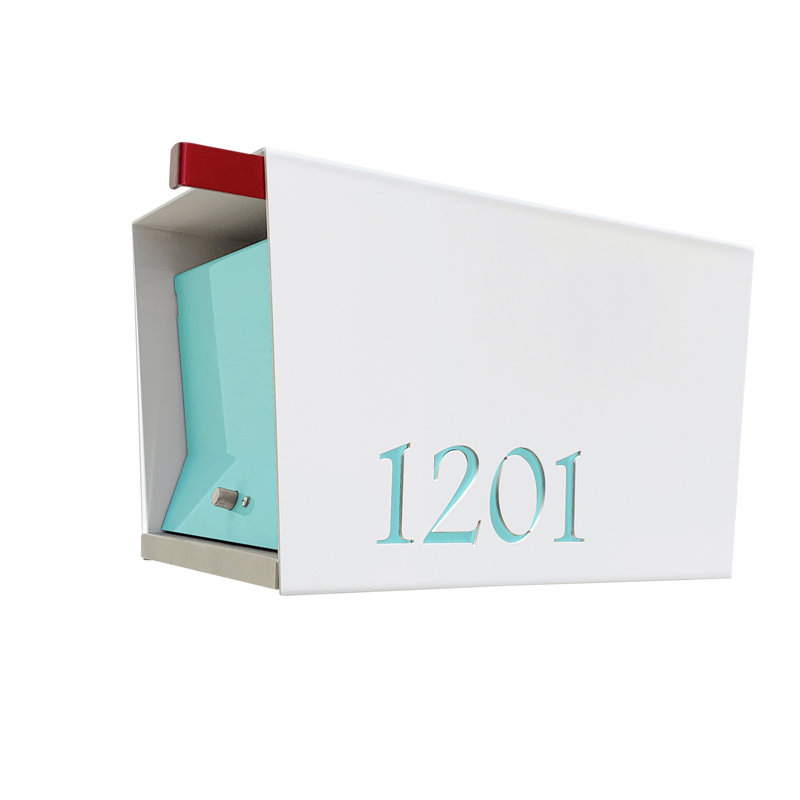UpTown Box Post Mounted Mailbox, Yes, Stainless Steel/Black