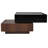 Multi-functional Square 360°Rotating Coffee Table with 2 Drawers, High Gloss 2-Tier Centre Table with Swivel Tabletop and Storage, Walnut Table Frame Side Table for Living Room, Black
