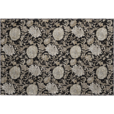 Premium Machine Washable Prisco Black Rug