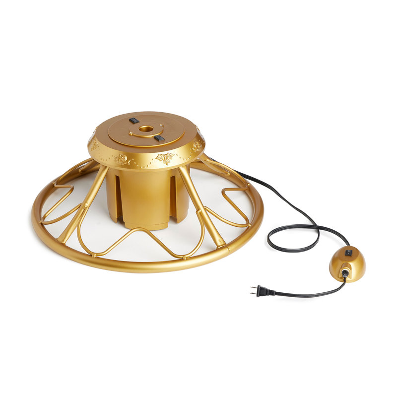 The Holiday Aisle® Rotating Tree Stand Base w/ Cascade Pre-Lit Holiday Tree, 5'