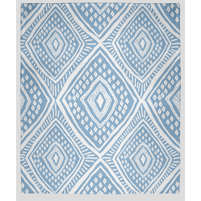 Jeté polaire Animal Magnetism, L 30 po x L 40 po, Blue Geometric 2, 1.75