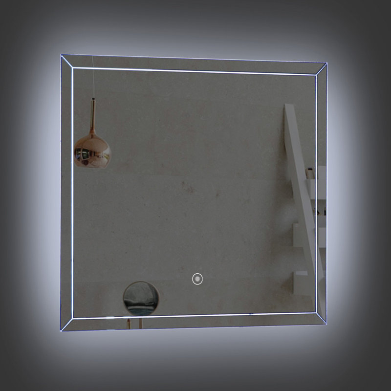 Rivas Flat Wall Mirror, 21.65" H x 23.62" W