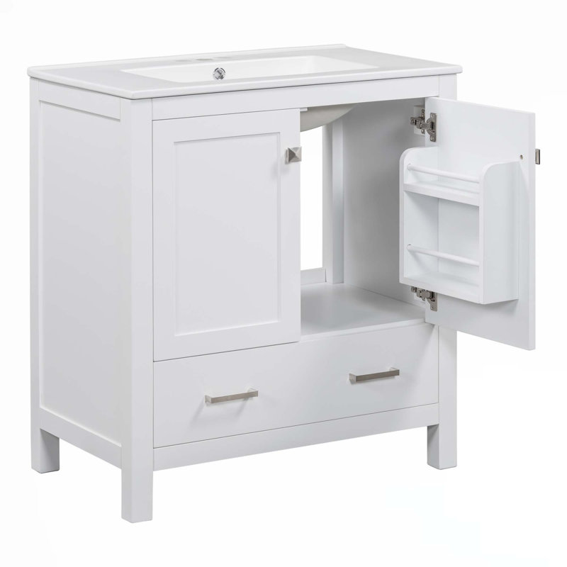 Meuble-lavabo 30 po avec lavabo simple, Blanc