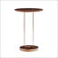 Table d'appoint ronde en bronze antique Tareel avec piédestal ovale unique, parfait pour un décor moderne et traditionnel.