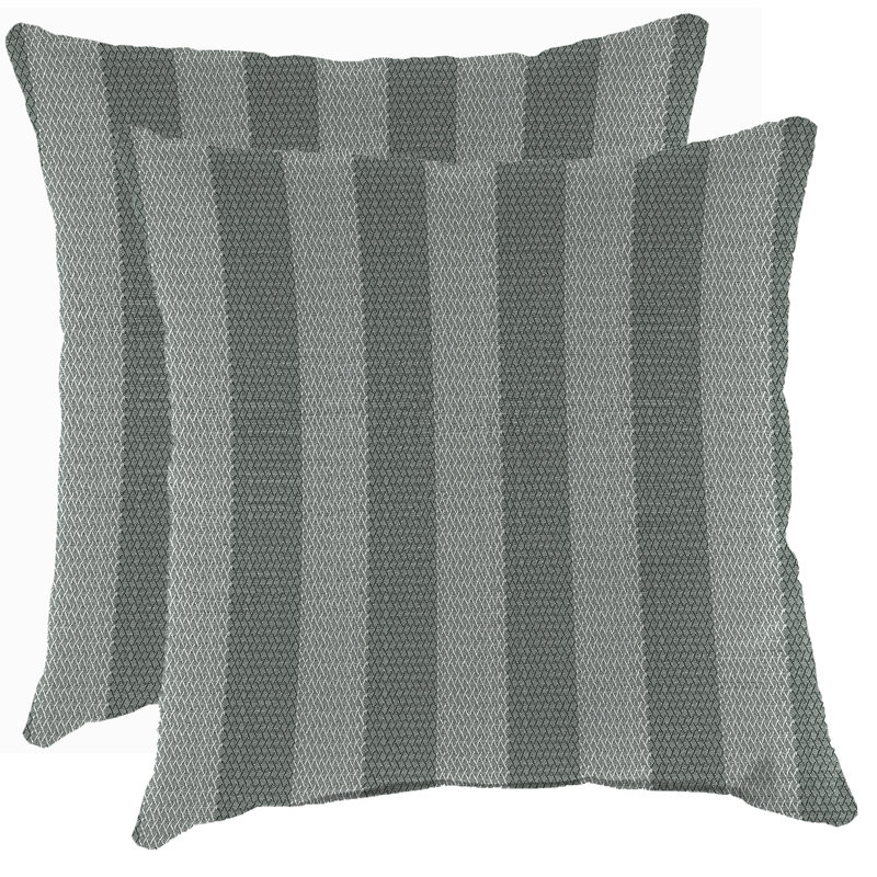 Sunbrella Outdoor Throw Pillow, Smoke Grey Stripe