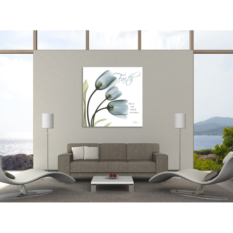 «Tulips Faith», toile tendue par Albert Koetsier, H 48 po x l 48 po x P 1,5 po