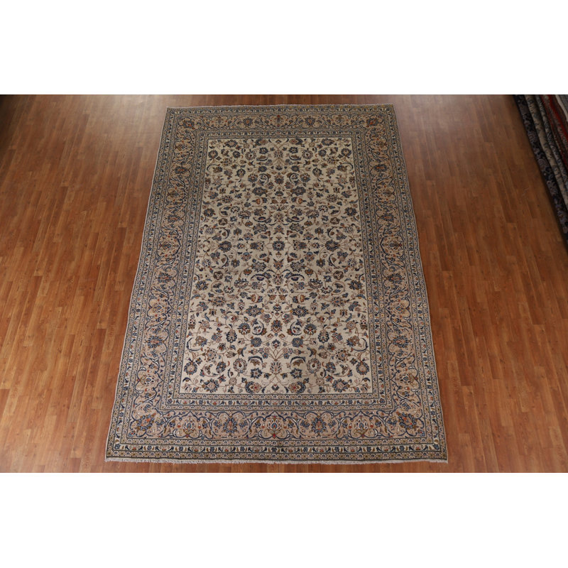 Tapis persan traditionnel Kashan noué à la main 8 x 12