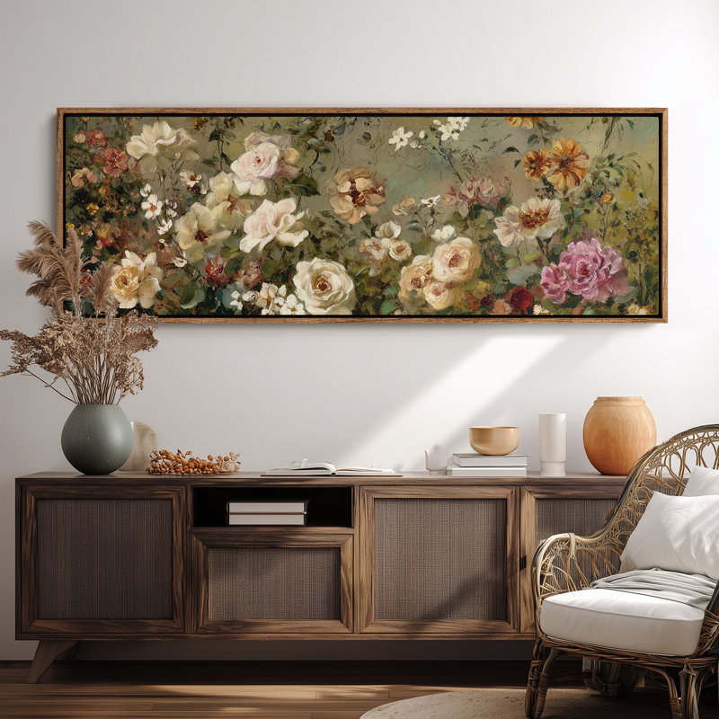 «Serene Open Field View», impression murale, H 20 po x l 60 po, Naturel