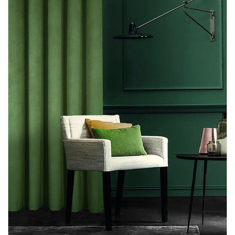 Latvina Eyelet Fully Lined Curtain, 165 W x 229 D cm, Olive