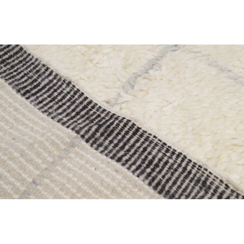 Wool Area Rug in Ivory, Rectangle 9' x 12'