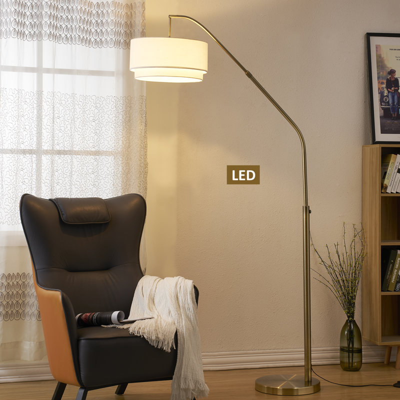 Ariana Il 80'' Antique Satin Brass Arched Floor Lamp