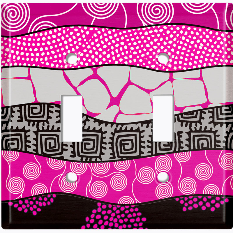 Patterned 2 - Gang Toggle Light Switch Standard Wall Plate
