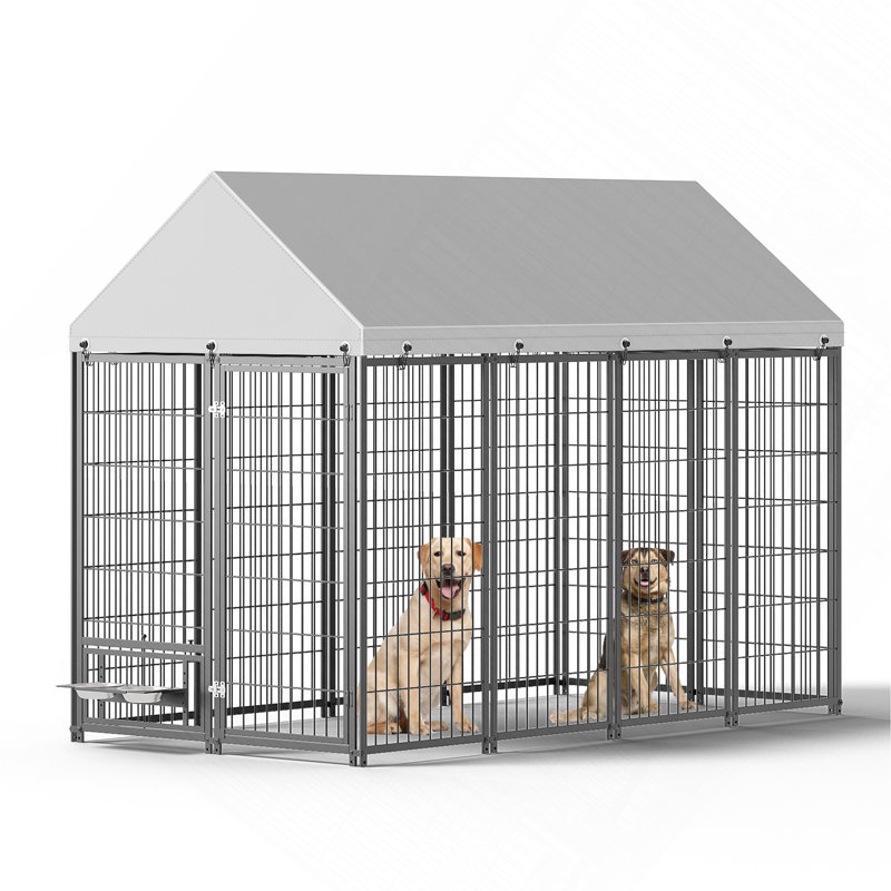 Grande cage extérieure pour chien avec enclos pour chien L 7,94 pi x l 4,13 pi x H 5,95 pi.