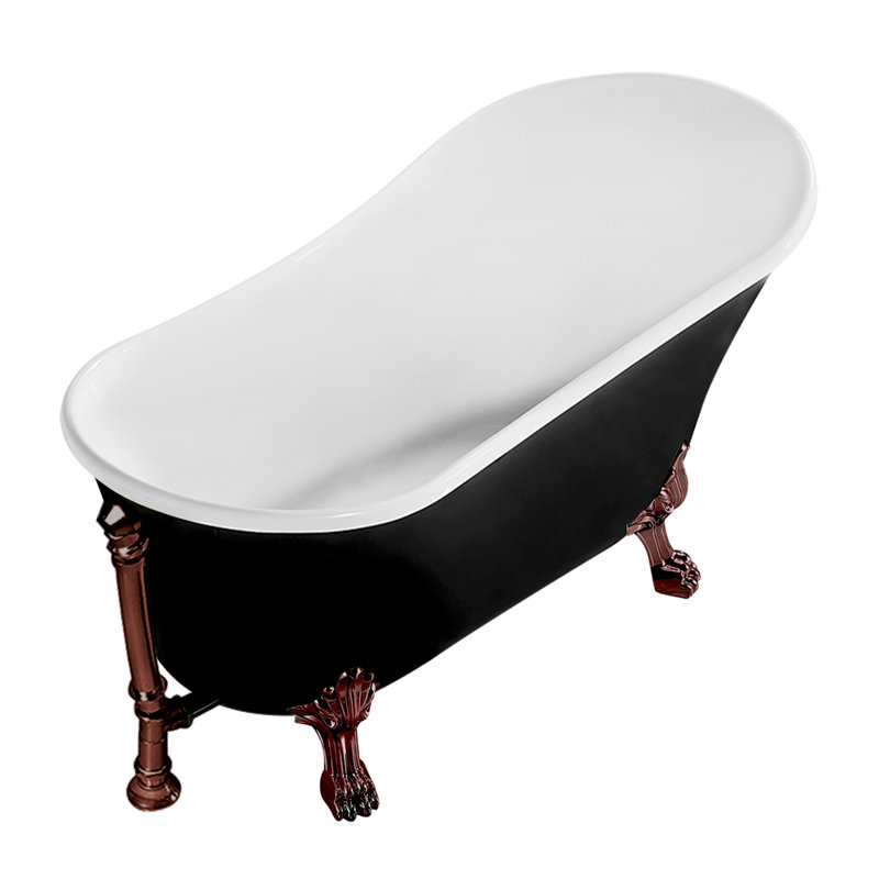 67" Streamline Clawfoot Soaking Acrylic Bathtub, Matte Oil Rubbed Bronze, Matte Oil Rubbed Bronze