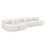 Canapé modulaire modulaire, canapé modulaire rembourré de 144 po avec méridienne double, canapés 5 places en tissu Boucle et coussins-570669102