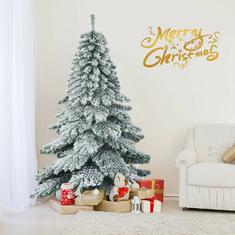 Arbre de Noël effilé blanc et givré 72 po H